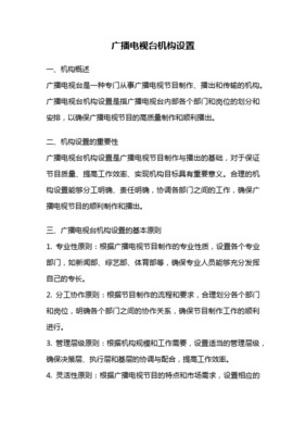 中央電視臺（CCTV）組織架構與廣播電視節目制作機制分析